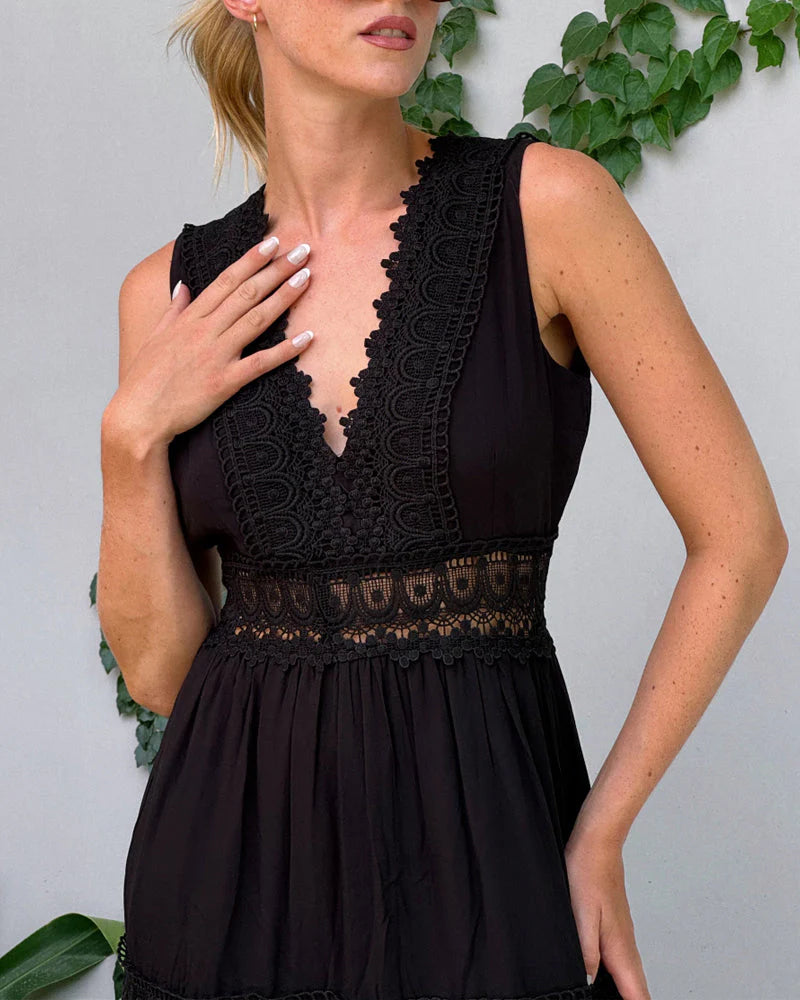 Maviéle™ | Elegant Lace Dress with V-Neck