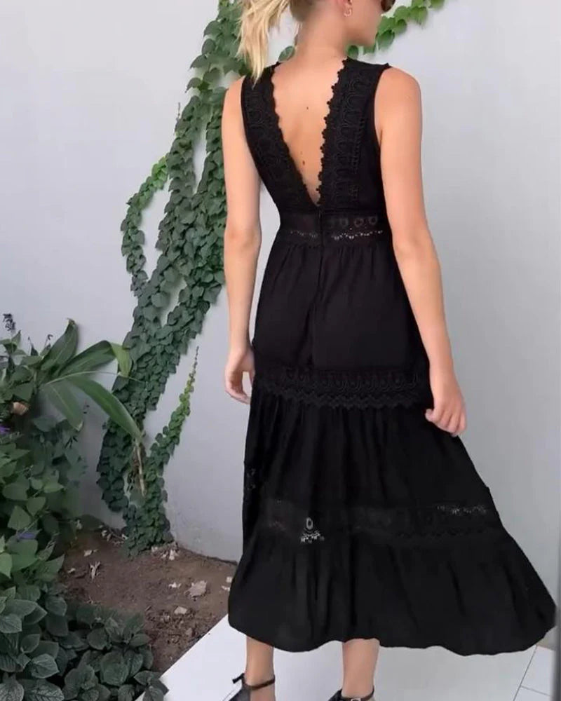 Maviéle™ | Elegant Lace Dress with V-Neck
