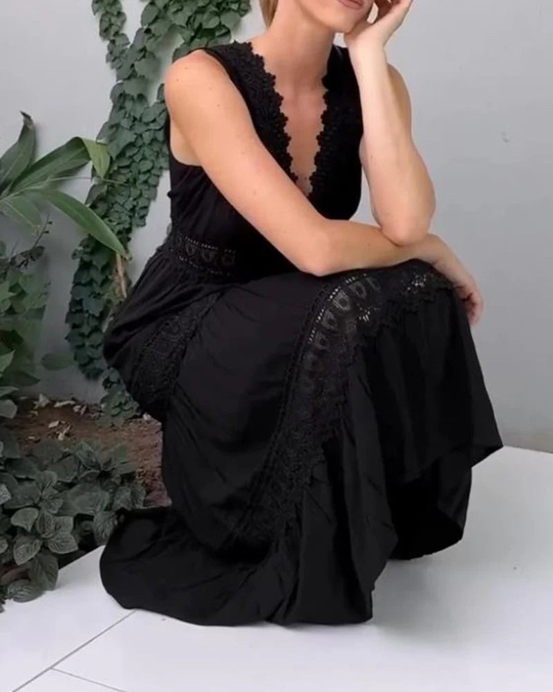 Maviéle™ | Elegant Lace Dress with V-Neck