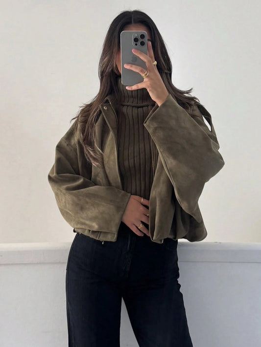 Suede Bomber Jacket