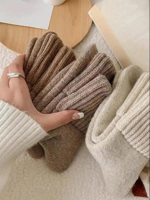 Cozy Solid Mid-Calf Socks (5-Pack)