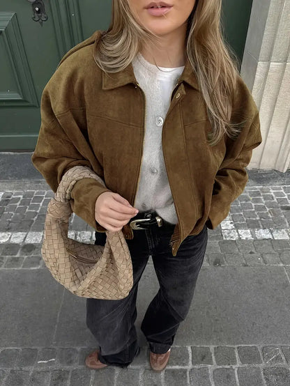 Suede Bomber Jacket