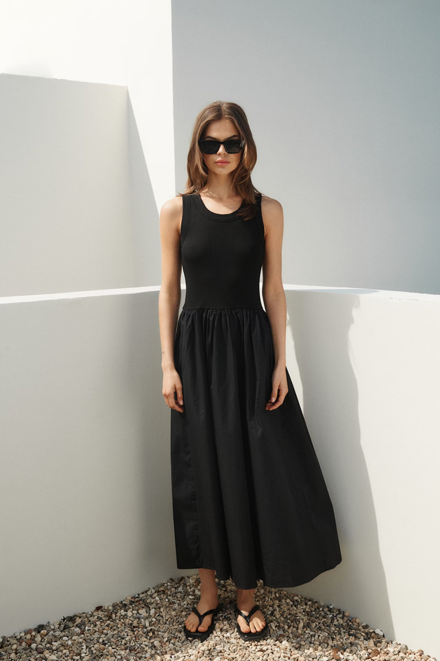 Mira Ribbed A-line Maxi Dress