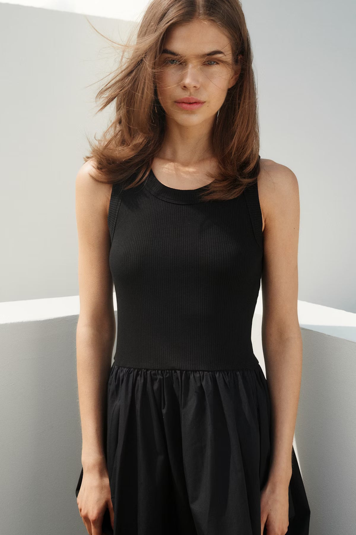 Mira Ribbed A-line Maxi Dress