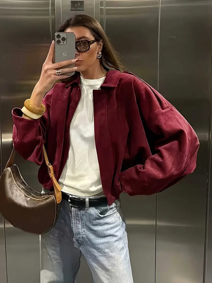 Suede Bomber Jacket