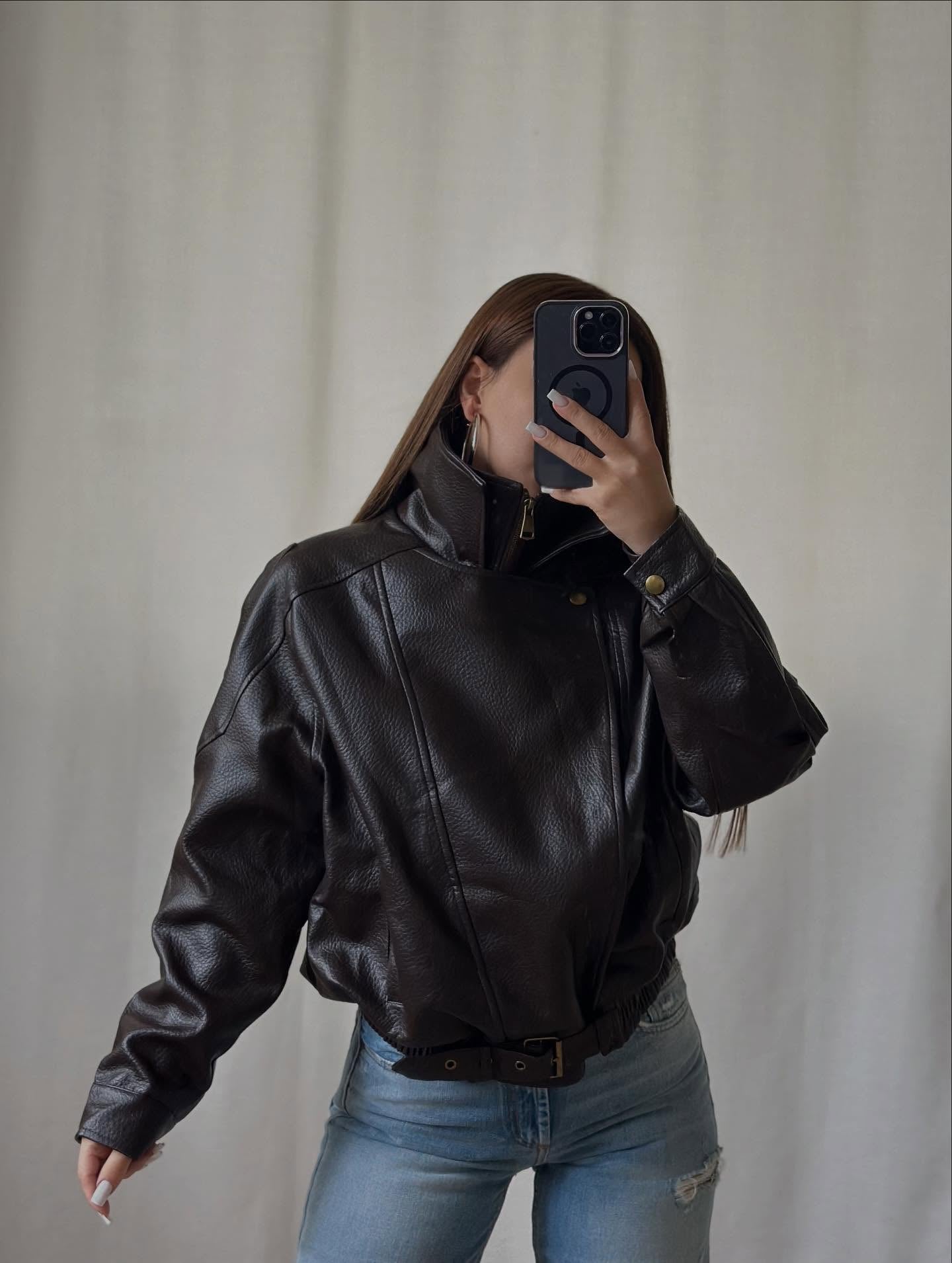 Asymmetrical Faux Leather Jacket