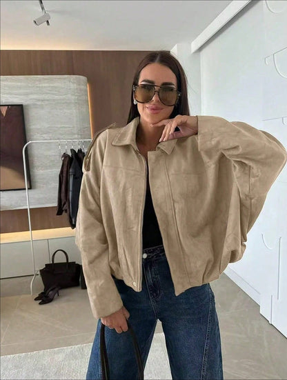 Suede Bomber Jacket