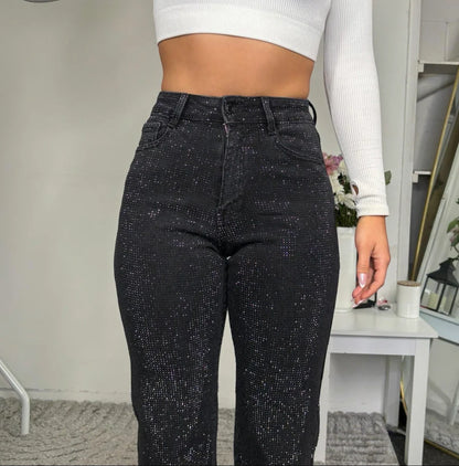 Straight Leg Stretch Diamanté Jeans
