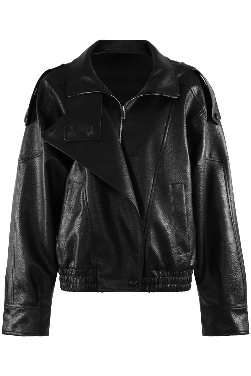 Asymmetrical Faux Leather Jacket