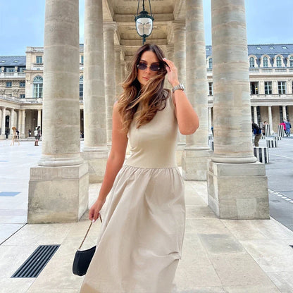 Mira Ribbed A-line Maxi Dress