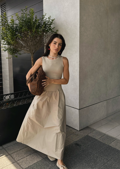 Mira Ribbed A-line Maxi Dress