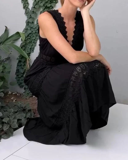 Maviéle™ | Elegant Lace Dress with V-Neck