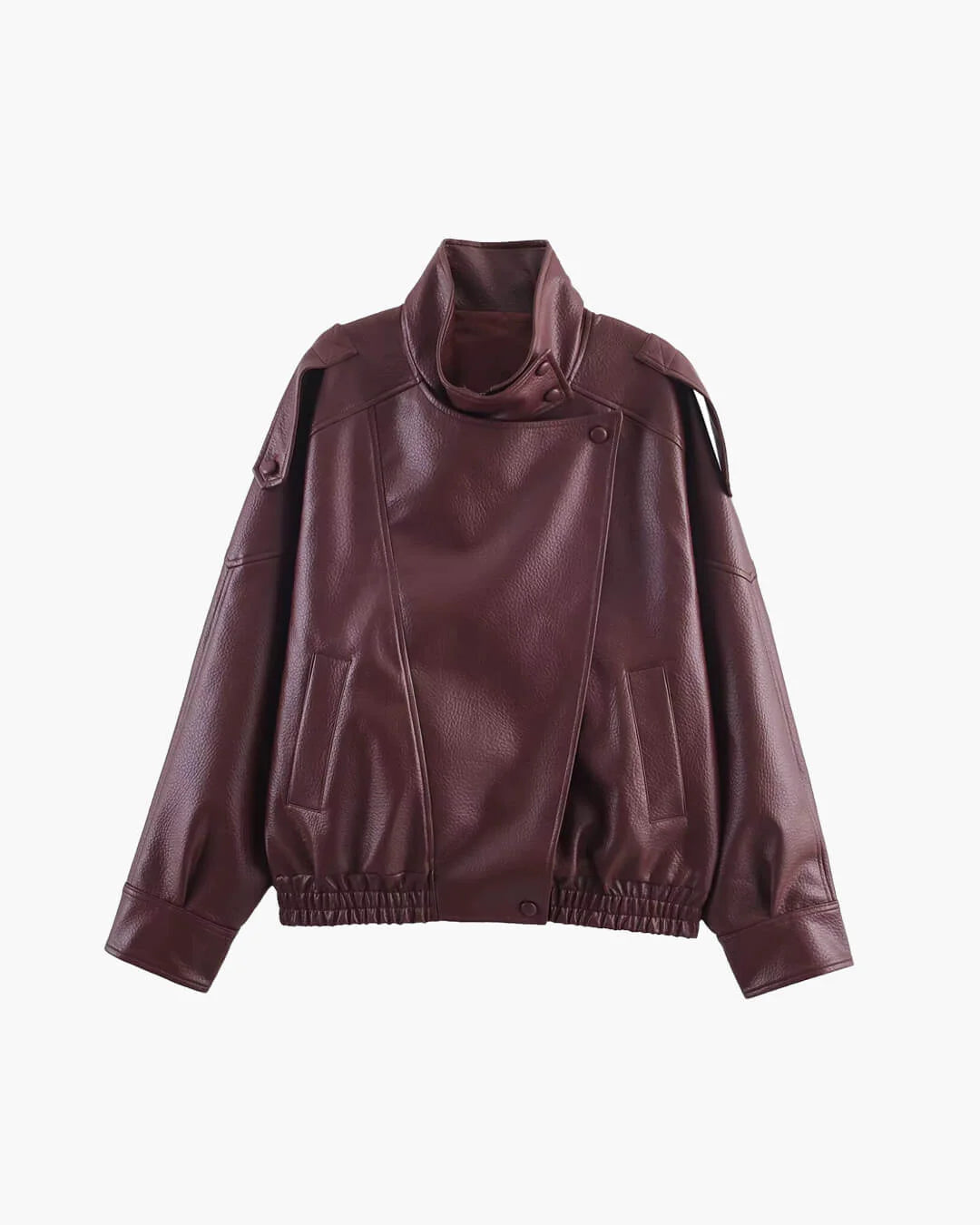 Asymmetrical Faux Leather Jacket