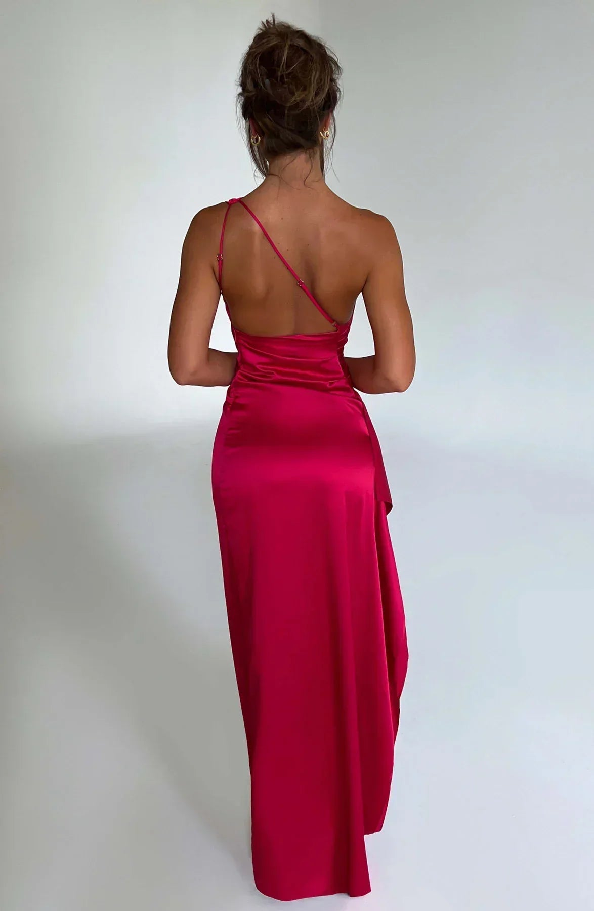 Ariel One Shoulder Satin Maxi Dress