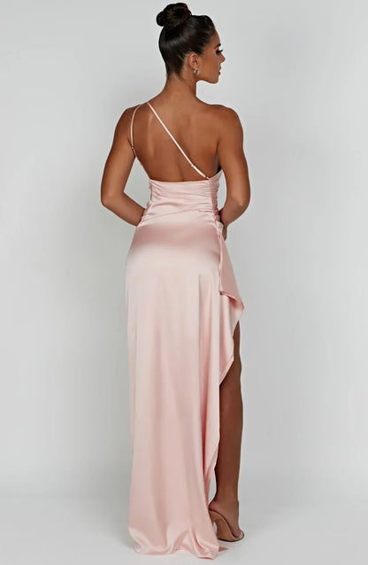 Ariel One Shoulder Satin Maxi Dress