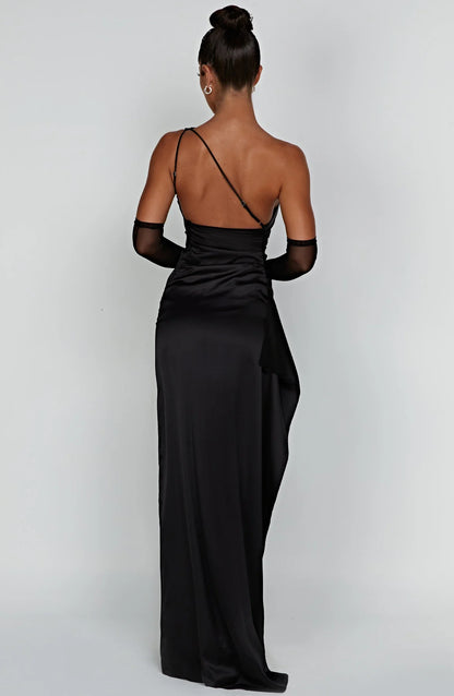 Ariel One Shoulder Satin Maxi Dress