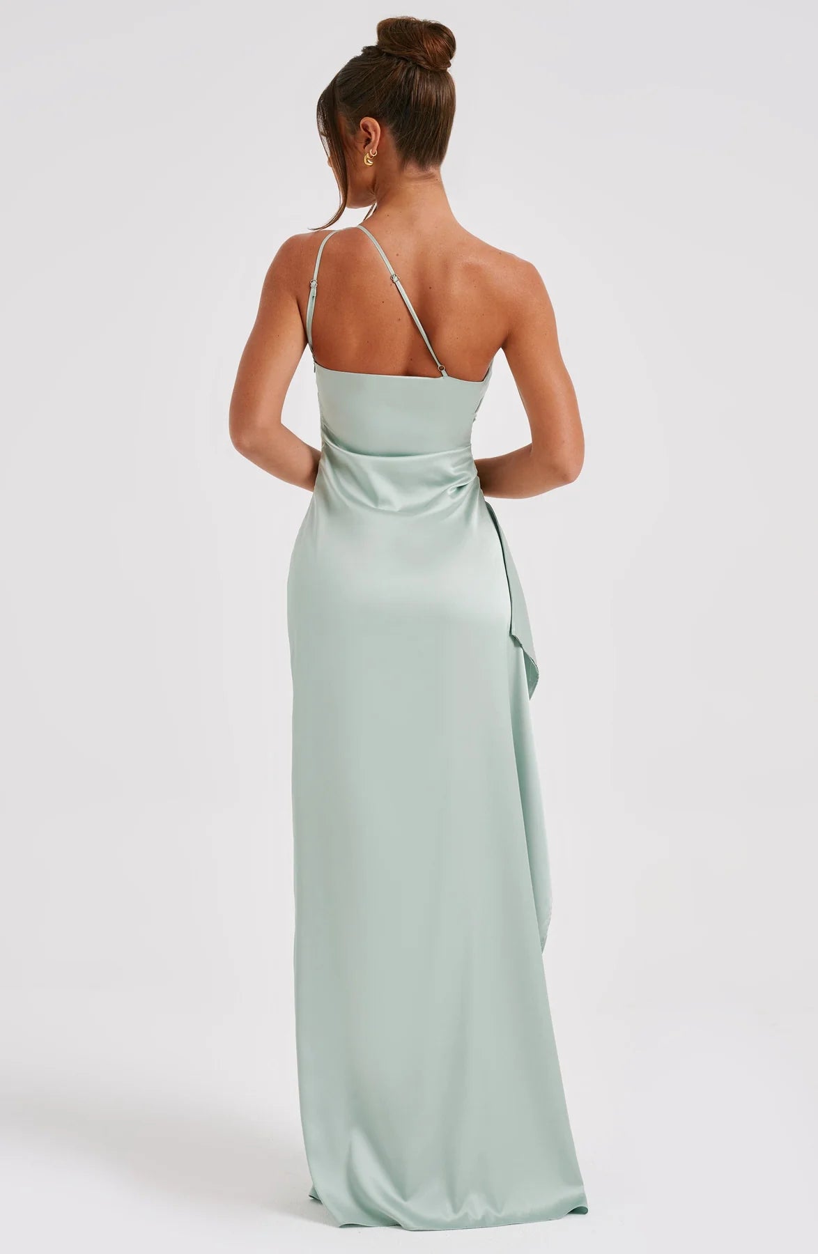 Ariel One Shoulder Satin Maxi Dress