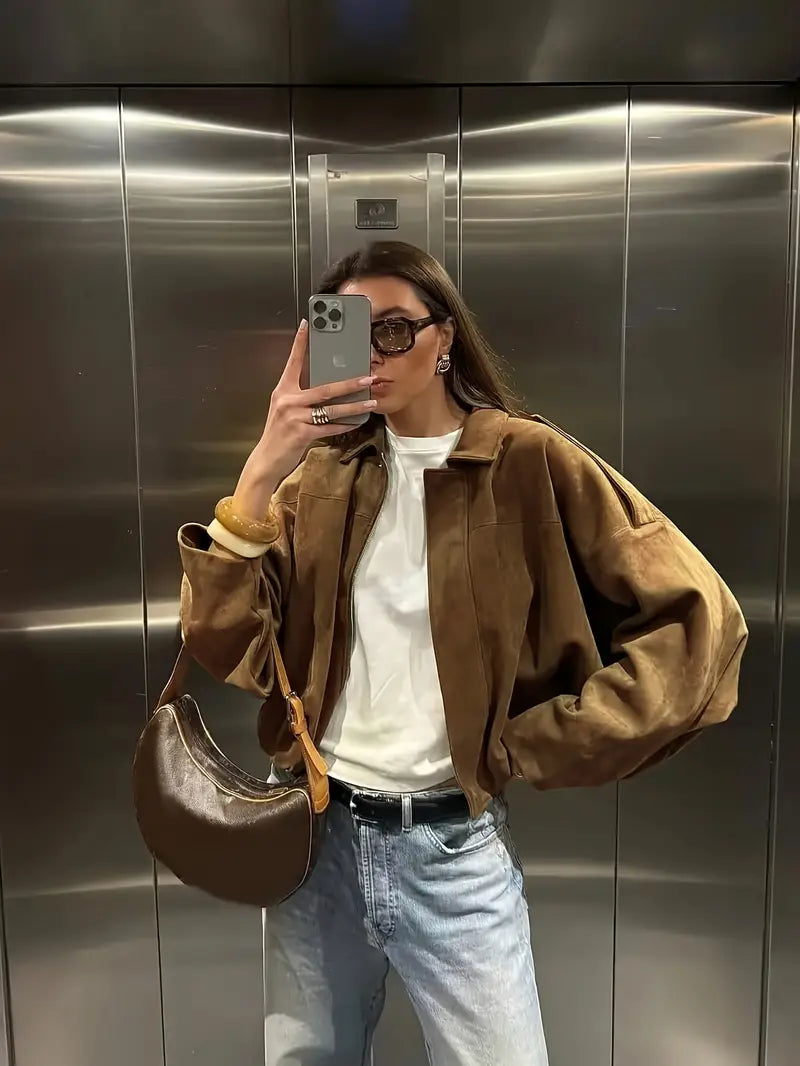 Suede Bomber Jacket