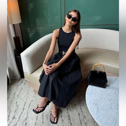 Mira Ribbed A-line Maxi Dress